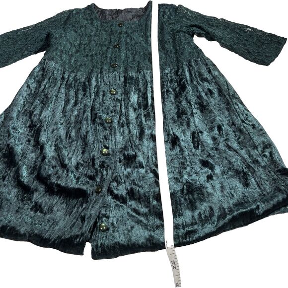 VTG Lil Byer California Girl Green Christmas Velvet/Lace Dress Size 3T Made USA - Picture 7 of 10